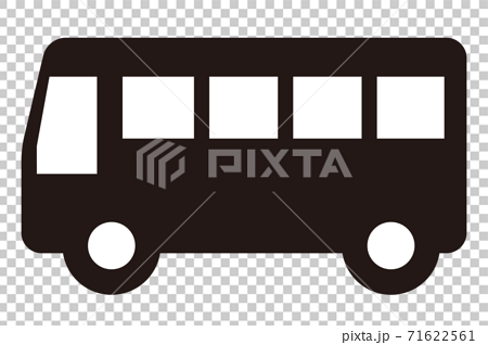 バスのシンプルなアイコン 白黒のイラスト素材