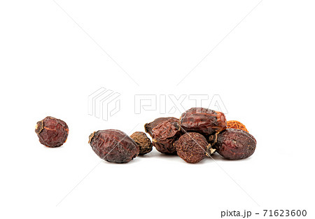 Dry rosehip berries isolated on the white background. 71623600