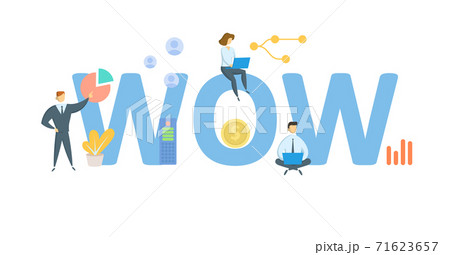 WOW, Ways of Working. Concept with keywords, people and icons. Flat vector illustration. Isolated on white. WOW, Ways of Working. Concept with keywords, people and icons. Flat vector illustration. Isolated on white. 71623657