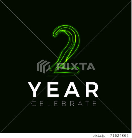 Two Years celebrate poster for party. 2 years sign. Second birthday celebrate. Number for Halloween. Vector illustration Two Years celebrate poster for party. 2 years sign. Second birthday celebrate. Number for Halloween. Vector illustration 71624362