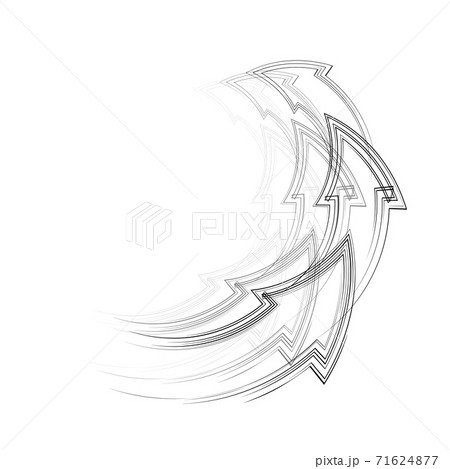 Semicircle frame made of dashed arrows. Separation object. Upward movement. Success and achievement. Vector outline object Semicircle frame made of dashed arrows. Separation object. Upward movement. Success and achievement. Vector outline object 71624877