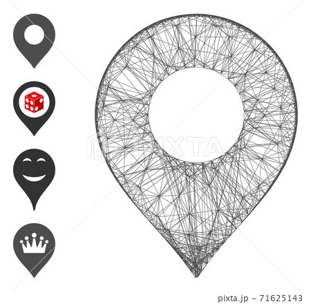 Hatched Map Marker Vector Mesh 71625143