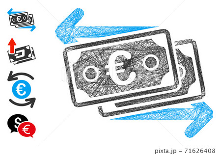 Hatched Euro Banknotes Change Vector Mesh Hatched Euro Banknotes Change Vector Mesh 71626408