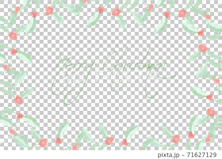 Holly frame drawn in watercolor Holly frame drawn in watercolor 71627129