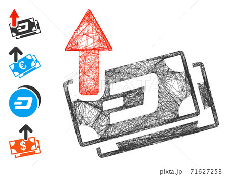 Hatched Dash Banknotes Cashout Vector Mesh 71627253