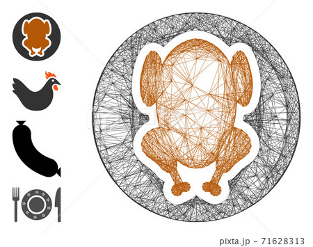 Net Chicken Dish Vector Mesh 71628313