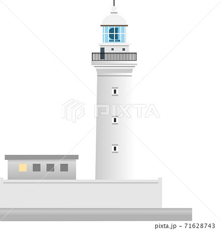 白い灯台 背景なし 透過背景のイラスト素材