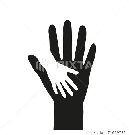 big and small black and white human hand isolated 71629785