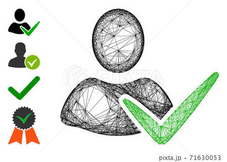 Hatched Approve User Vector Mesh 71630053