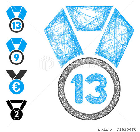 Hatched 13Th Place Medal Vector Mesh Hatched 13Th Place Medal Vector Mesh 71630480