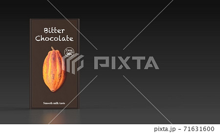 板チョコ ビターチョコ 黒背景 正面 左 板チョコ ビターチョコ 黒背景 正面 左 71631600