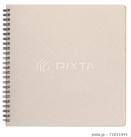 Isolated brown spiral ring binder notebook with Isolated brown spiral ring binder notebook with 71631945