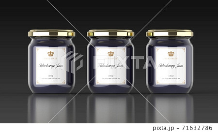 blueberry jam3 black background front 3d rendering blueberry jam3 black background front 3d rendering 71632786