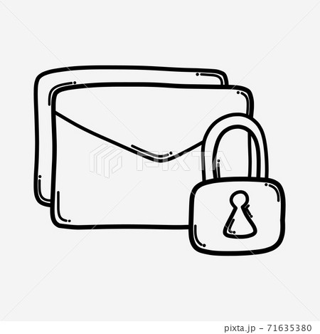 mail lock doodle vector icon. Drawing sketch illustration hand drawn line eps10 mail lock doodle vector icon. Drawing sketch illustration hand drawn line eps10 71635380