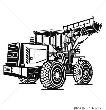 Front Wheel Loader Bulldozer Equipment のイラスト素材