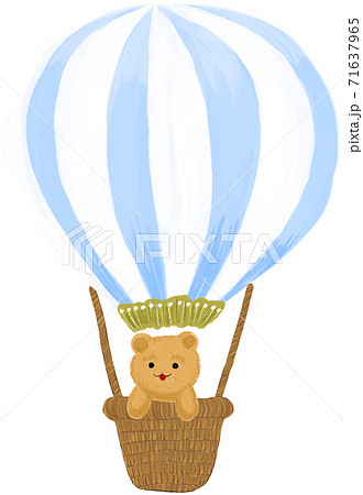 気球にのったクマのイラスト素材