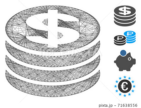 Network Dollar Coin Column Vector Mesh 71638556