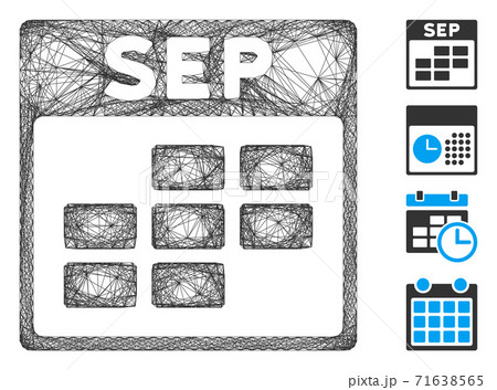 Net September Calendar Grid Vector Mesh 71638565