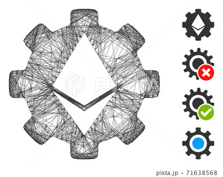 Net Ethereum Cog Wheel Vector Mesh 71638568