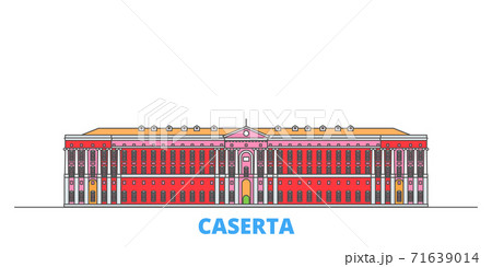 Italy, Caserta line cityscape, flat vector. Travel city landmark, oultine illustration, line world icons 71639014