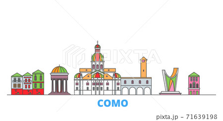 Italy, Como line cityscape, flat vector. Travel city landmark, oultine illustration, line world icons 71639198