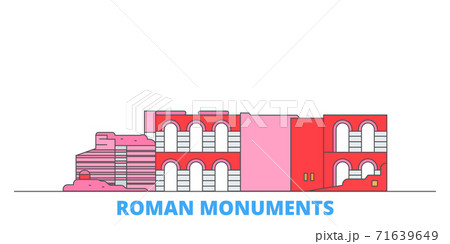 Germany, Trier, Roman Monuments, Cathedral Of St. Peter And Church Of Our Lady line cityscape, flat vector. Travel city landmark, oultine illustration, line world icons 71639649