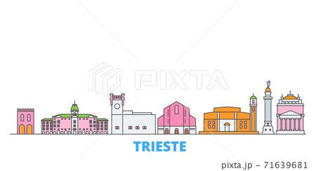 Italy, Trieste line cityscape, flat vector. Travel city landmark, oultine illustration, line world icons 71639681