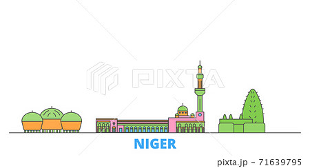 Niger line cityscape, flat vector. Travel city landmark, oultine illustration, line world icons 71639795