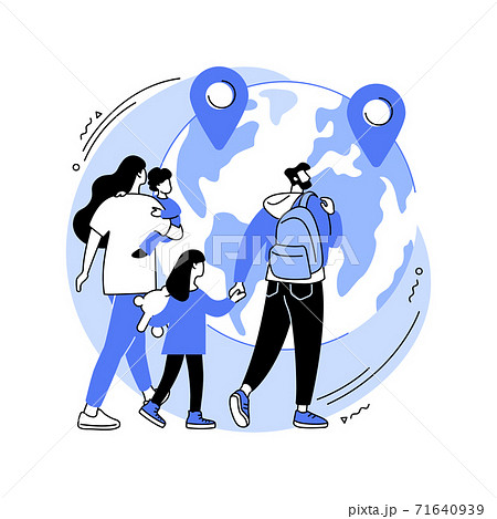 Refugees abstract concept vector illustration. 71640939