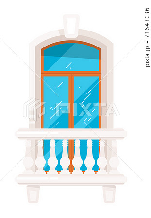 Isolated classic balcony with column railing 71643036