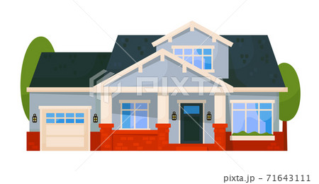 Exterior of residential house isolated on white Exterior of residential house isolated on white 71643111