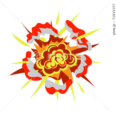 Cartoon bomb explosion isolated on white background 71643157