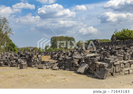 Ruins of dozens of Pervara temples in Prambanan, Indonesia. 71643183