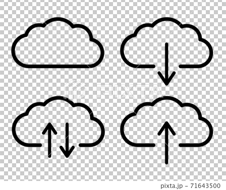 クラウドアイコンセット素材 ベクターのイラスト素材