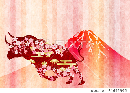 丑　年賀状　干支　背景 71645996