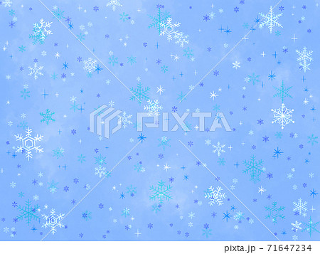 やわらか可愛い雪の結晶背景 やわらか可愛い雪の結晶背景 71647234