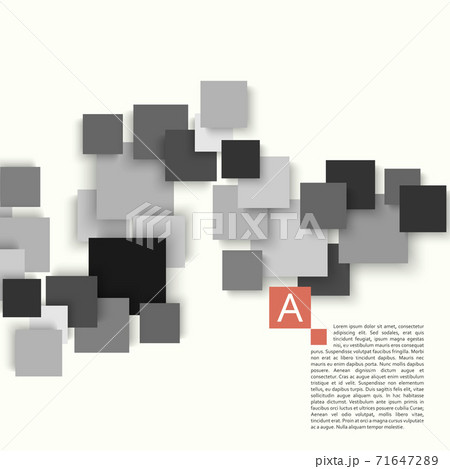 Square with shadow in abstract style on white background. Vector cover. Layout template. Abstract geometry shape background 71647289