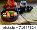 Sushi set served on wood table 71647824
