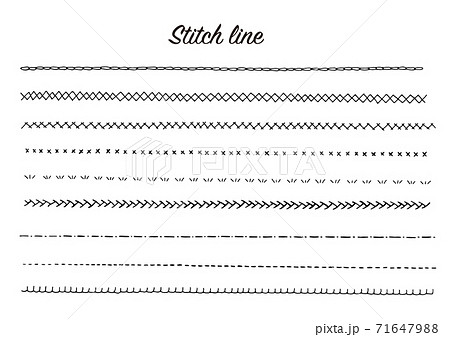 可愛いステッチラインの素材のイラスト素材