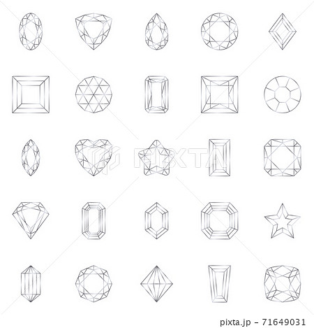 宝石 線 セット 銀のイラスト素材