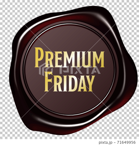 PremiumFridayシーリングワックス風エンブレム赤　ベクターイラスト背景透明 71649956