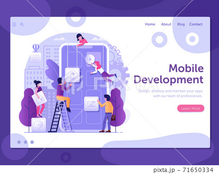 Mobile App Developing Process in Flat Design Mobile App Developing Process in Flat Design 71650334