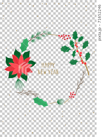 聖誕節插圖植物園圓形邊框 71652246