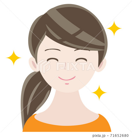 ニコニコ微笑む女性イラストのイラスト素材