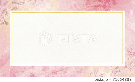 和紙の風合いを感じる背景素材　春、桜の季節【16:9】 71654888