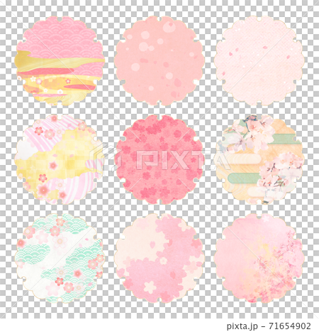 和紙の風合いを感じる背景素材　春、桜の季節【1:1】 71654902