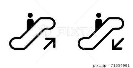 アイコン　エスカレーター　下りと上り 71654991