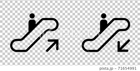 アイコン　エスカレーター　下りと上り 71654991