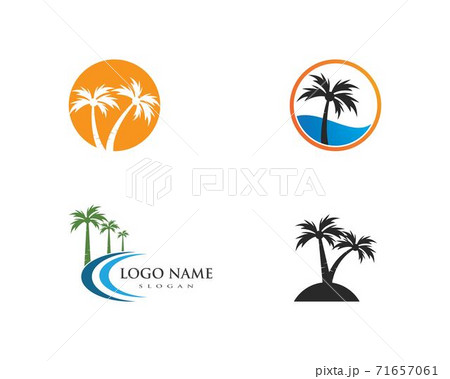 Palm Tree Summer Logo Templateのイラスト素材