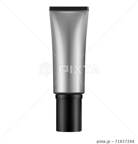 Cream tube. Cosmetic package vector blank. Silver 71657266